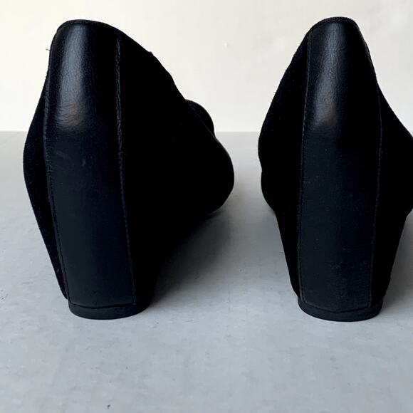 Hush Puppies Black Monogram Smoking Slippers Heels Pumps Leather Slip On 11 43 - Picture 4 of 10